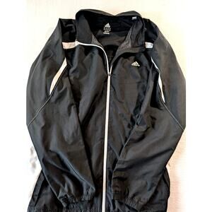 Adidas Men's Black and White full‎ zip jacket windbreaker size XL golf baseball